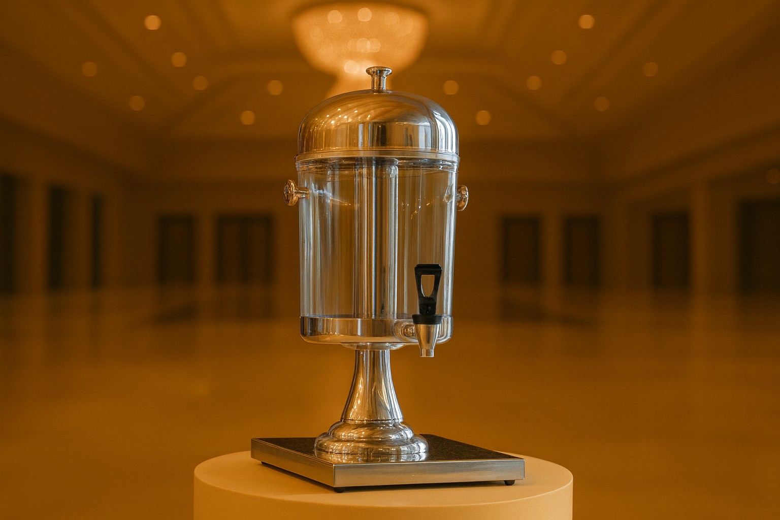 Dispensador de bebidas con base de acero inoxidable