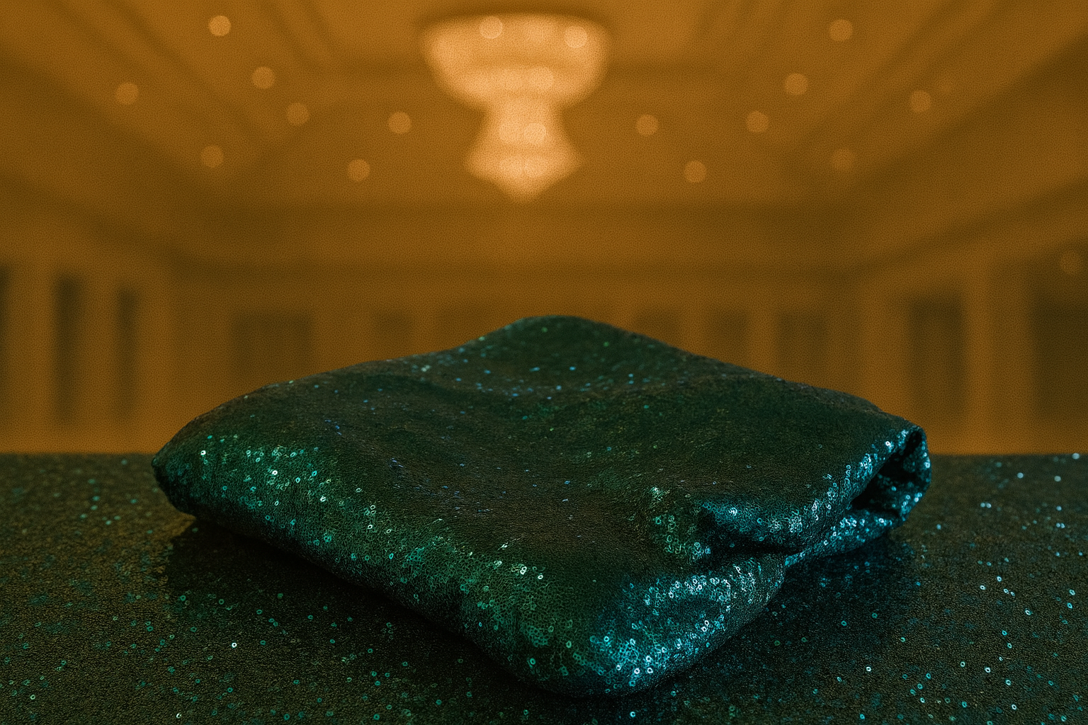 Imagen principal del producto Mantel de Lentejuela Verde Esmeralda.